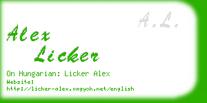 alex licker business card